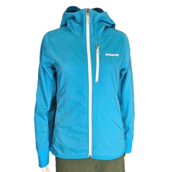 Patagonia Levitation Windbreaker Hooded Jacket Aqua Blue Women's S - Picture 3 of 15